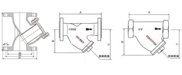 Y型過濾器結(jié)構(gòu)圖