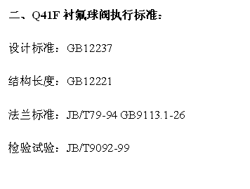 Q41F襯氟球閥執(zhí)行標準